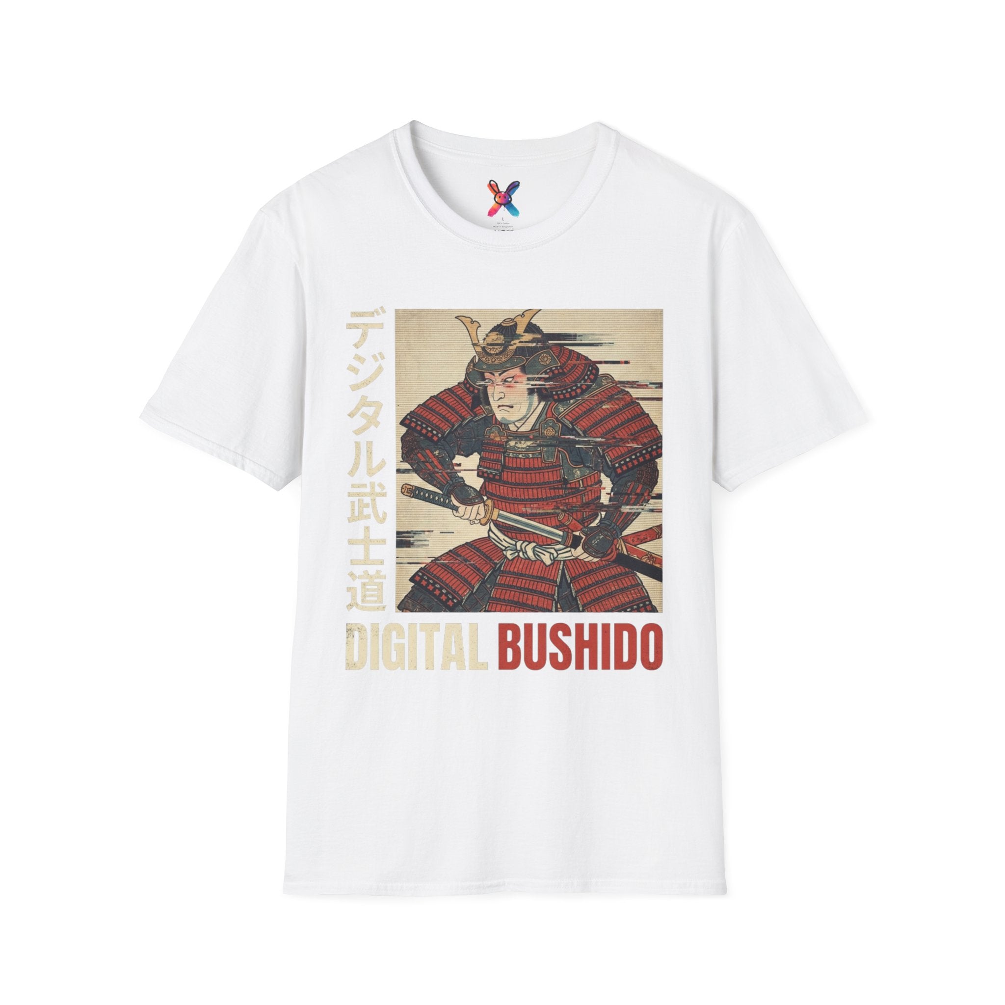 Digital Bushido T-Shirt — Glitch Samurai Ukiyo-e Graphic Tee