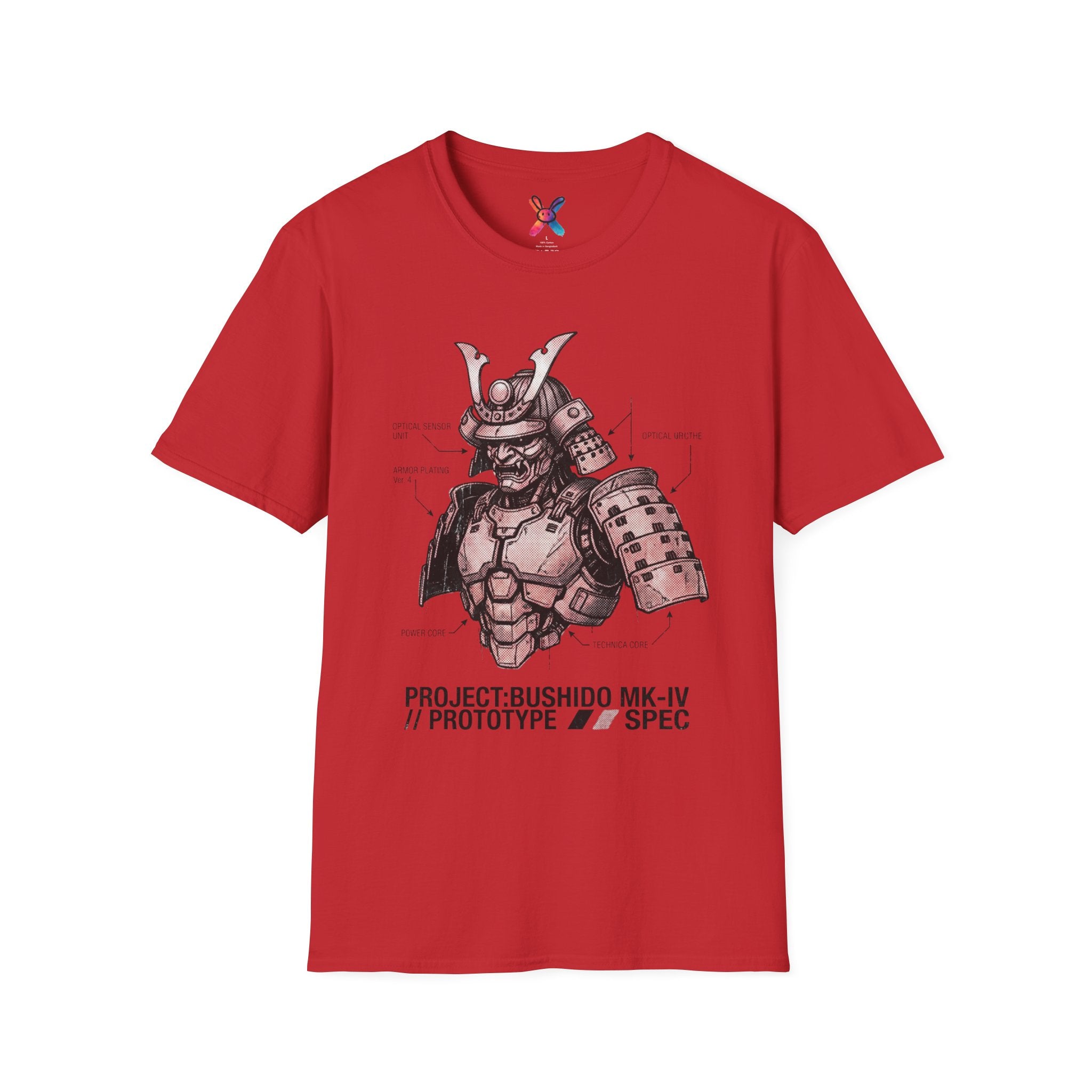 Project Bushido T-Shirt — Mecha Samurai Blueprint Tee