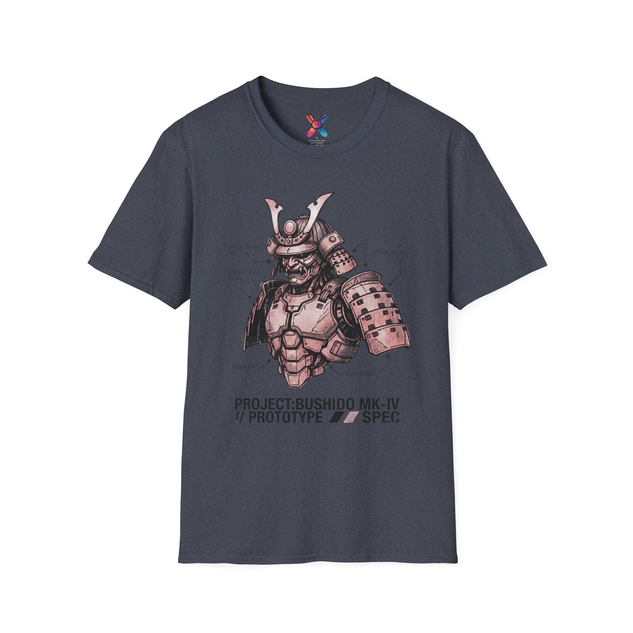 Project Bushido T-Shirt — Mecha Samurai Blueprint Tee