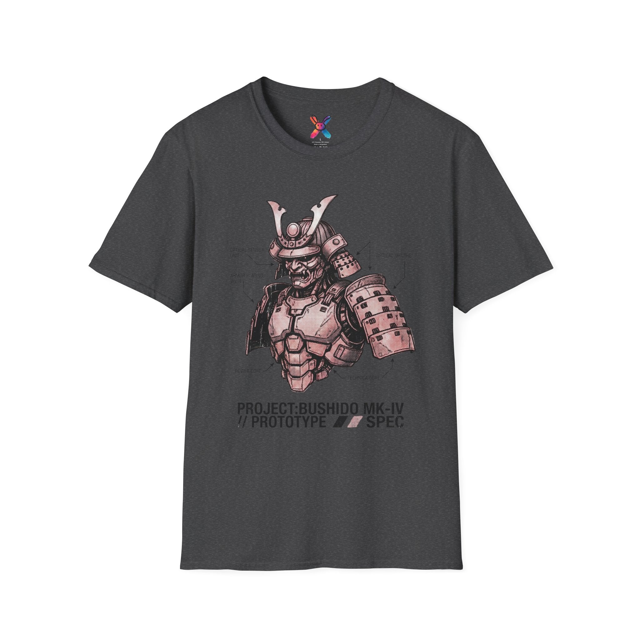 Project Bushido T-Shirt — Mecha Samurai Blueprint Tee