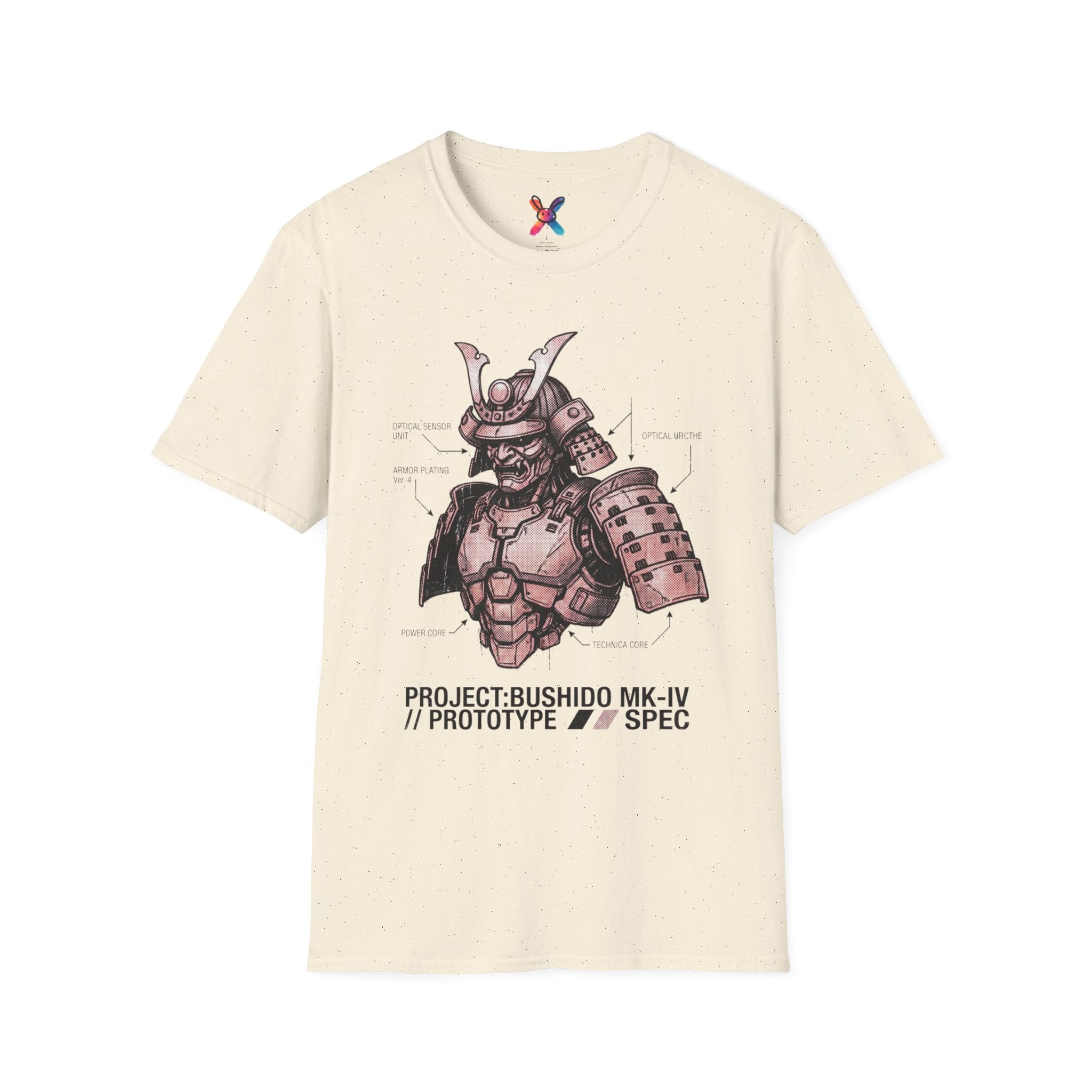 Project Bushido T-Shirt — Mecha Samurai Blueprint Tee