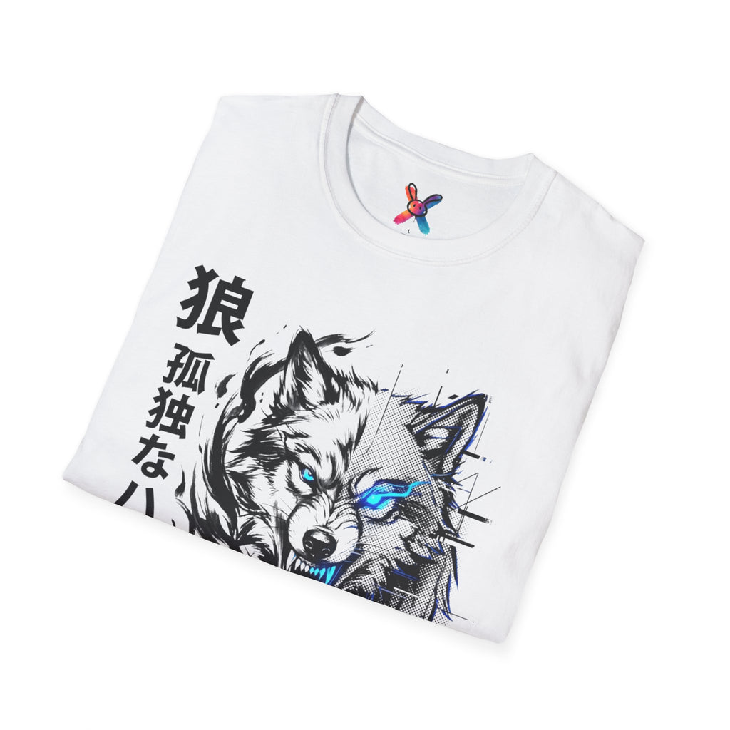 Ink Hunter T-Shirt — Cyber Wolf Glitch Tee