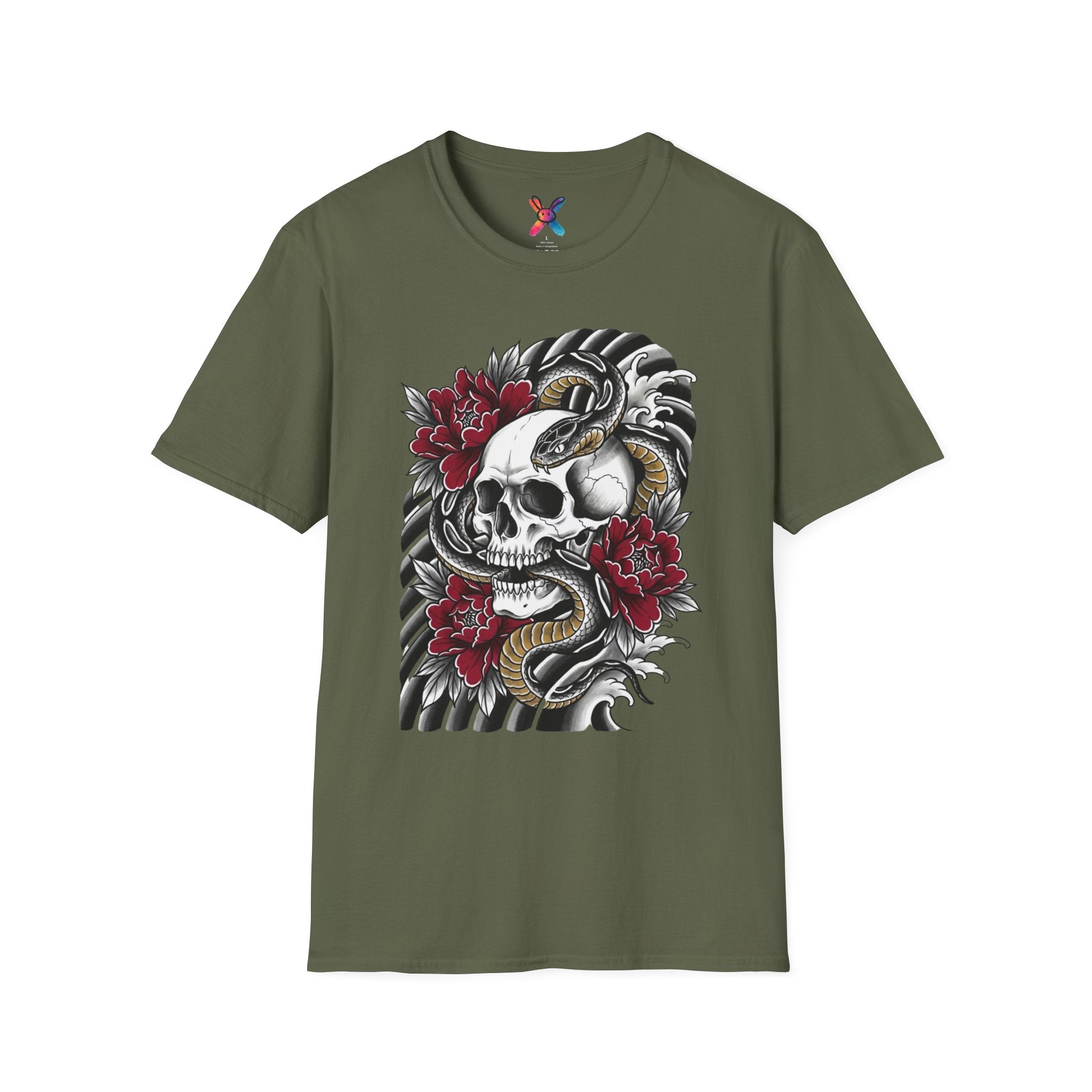 Serpent Skull T-Shirt — Irezumi Tattoo Graphic Tee