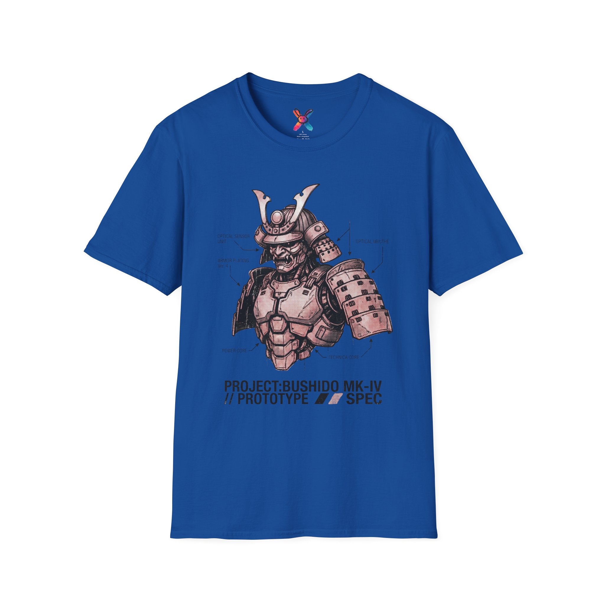 Project Bushido T-Shirt — Mecha Samurai Blueprint Tee