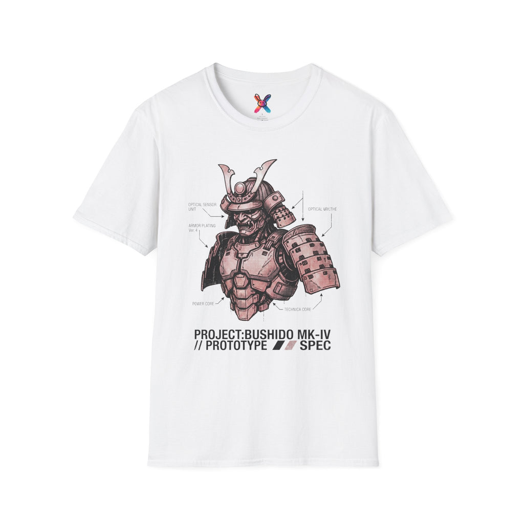 Project Bushido T-Shirt — Mecha Samurai Blueprint Tee