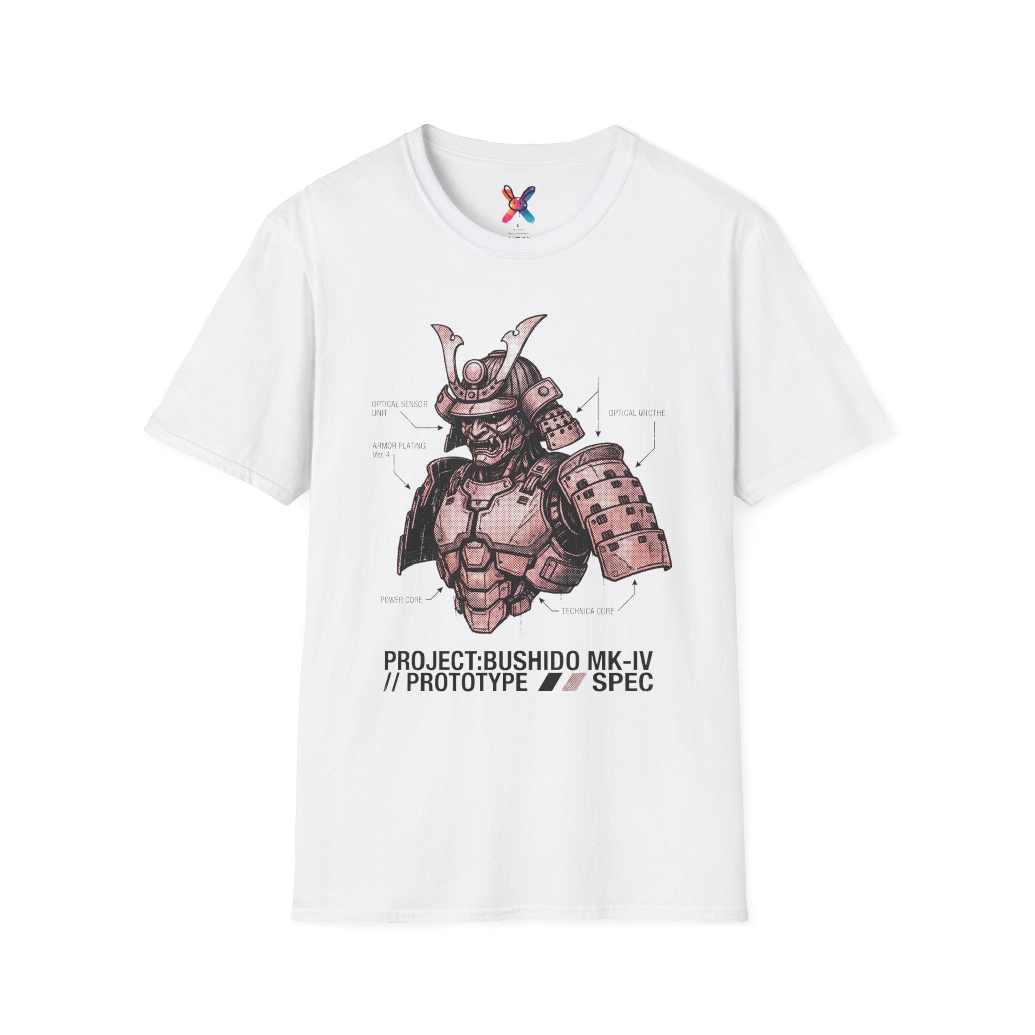 Project Bushido T-Shirt — Mecha Samurai Blueprint Tee